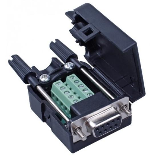DB9 RS232/485 9 Pinli Dişi Vidalı Konnektöre Dönüştürme Kartı (Kutu ve Vida ile)