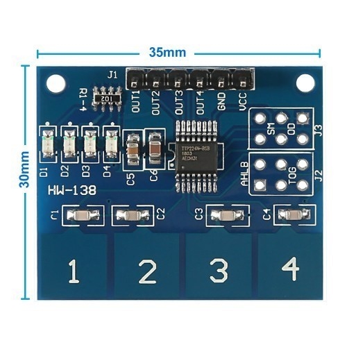 TTP224%204%20Tuşlu%20Dokunmatik%20Sensör%20Modülü