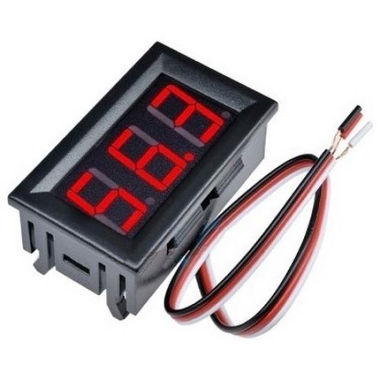 0.56’’ 0-100V 3 Kablolu DC Kırmızı Voltmetre (2. Kalite)